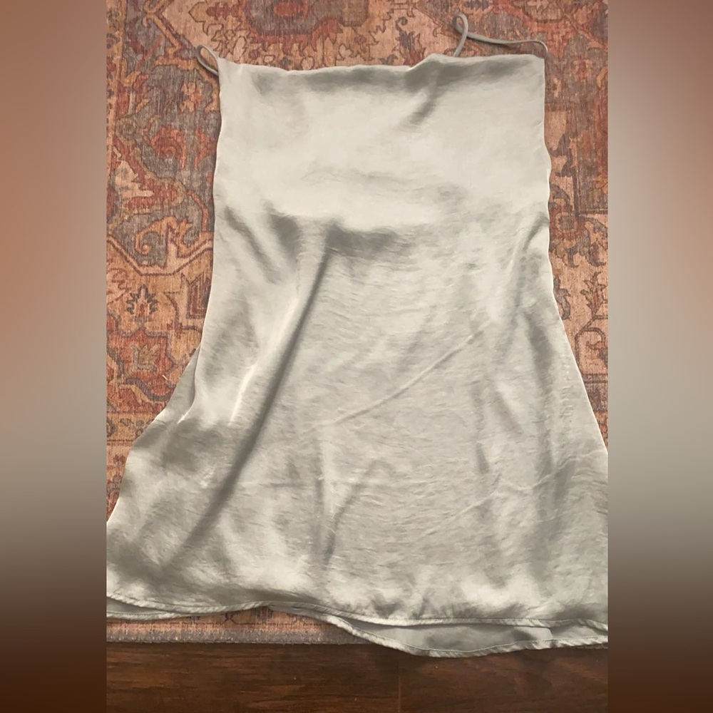 Cute light green silk dress